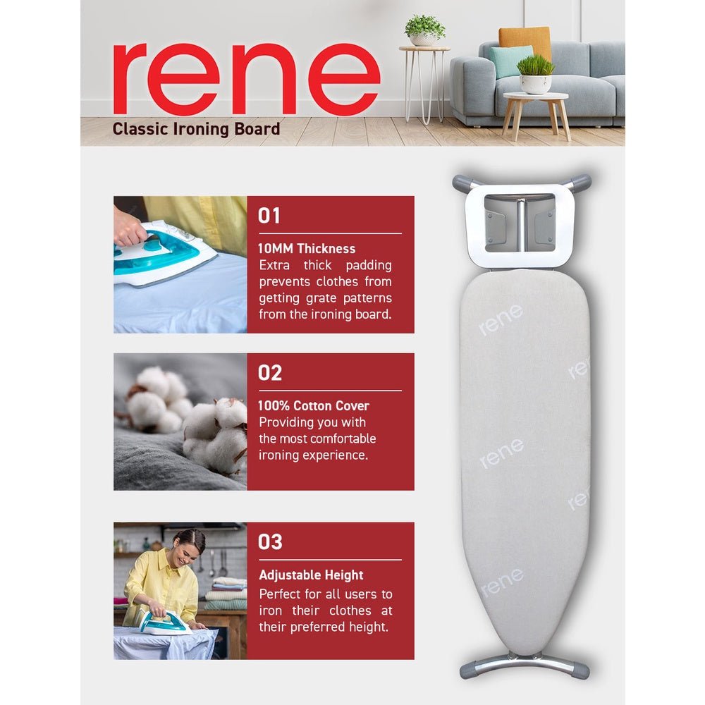 Rene High Quality & Stable Ironing Board